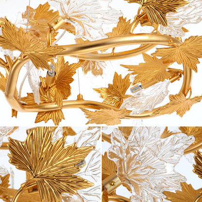 Μοντέρνος πολυέλαιος, CM260/500GD, 6xE14, Διάμετρος 50cm, Χρυσός, Ρυθμιζόμενο ύψος, Μέταλλο και Κρύσταλλο