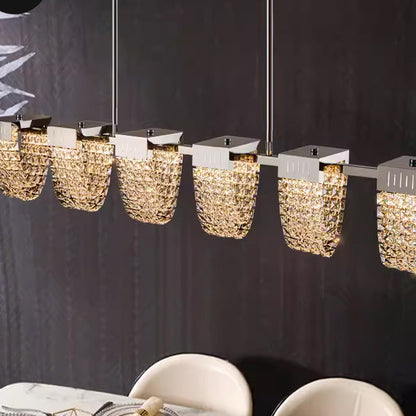 Πολυέλαιος LED LLC130/1CH, Κρύσταλλο και Μέταλλο, 31W, 1 Κύκλος, Ρυθμιζόμενος, Ρυθμιζόμενος Ύψος, Κρύο/Ζεστό/Ουδέτερο φως, Πολυτελής Φωτισμός