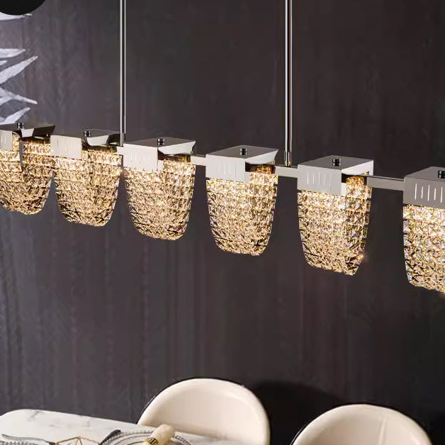 Πολυέλαιος LED LLC130/1CH, Κρύσταλλο και Μέταλλο, 31W, 1 Κύκλος, Ρυθμιζόμενος, Ρυθμιζόμενος Ύψος, Κρύο/Ζεστό/Ουδέτερο φως, Πολυτελής Φωτισμός