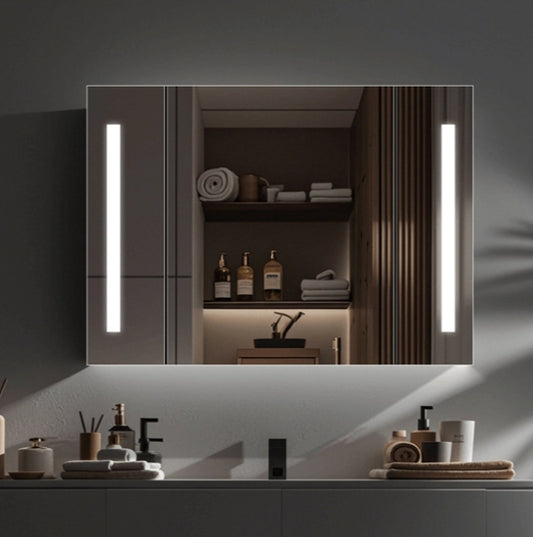Η ντουλάπα Theresa με LED Mirror DBP125 100x70 γκρι