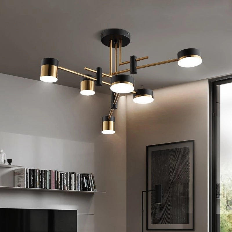 Lustra LED Ionitus 72W Negru, Brate, Metal