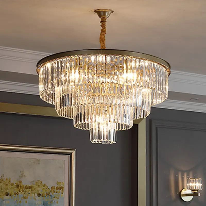 Chandelier Chambord Chambord Eleganza 8xe14, διάμετρος 48cm, ματ χρυσό, ρυθμιζόμενο ύψος