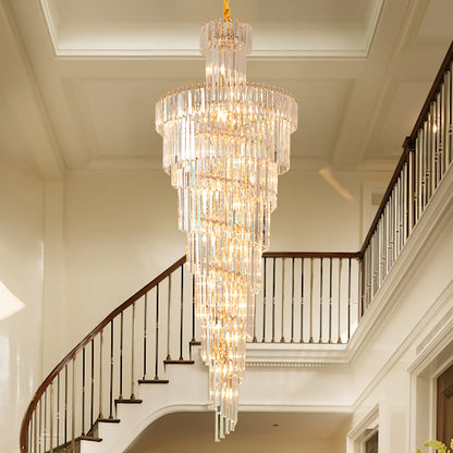 Crystal πολυέλαιος Windsor Altiora, διάμετρος 60cm, ύψος 1800 εκατοστών, γυαλιστερό χρυσό, ρυθμιζόμενο ύψος, κομψό σχέδιο