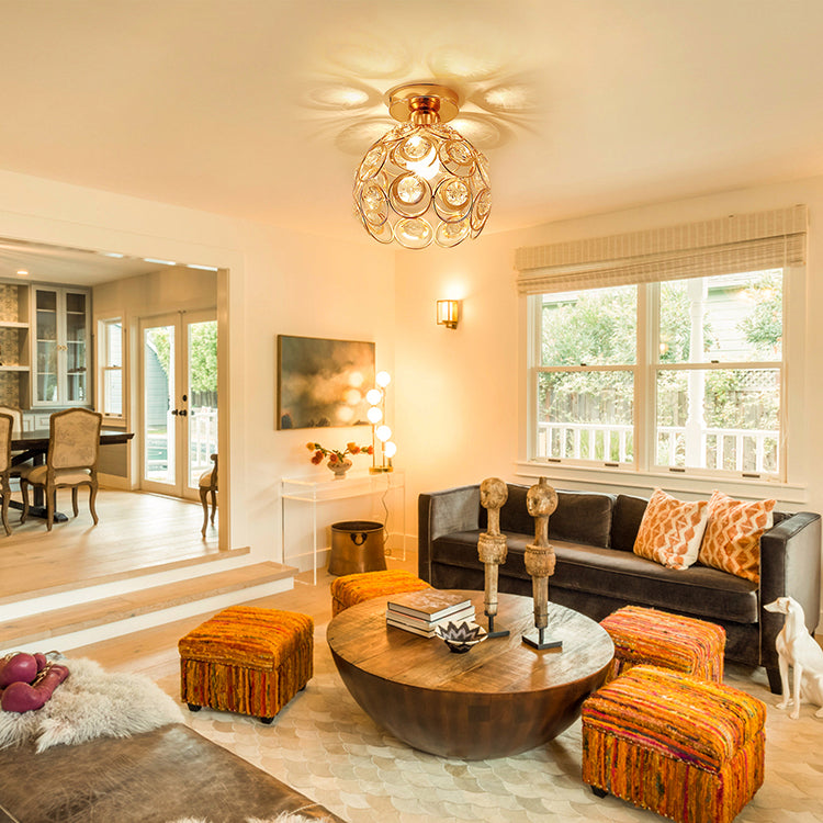 Vera Chandelier, 1*E27, Χρυσό, Μέταλλο και Κρύσταλλο