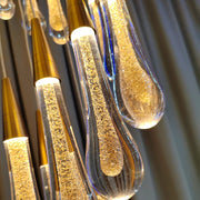 Κρυστάλλινος πολυέλαιος LED, Justinian, Διάμετρος 60cm, Ρυθμιζόμενο ύψος, Χρυσός, Μέταλλο και Κρύσταλλο