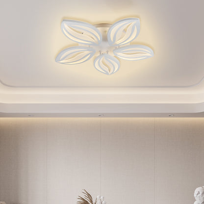 Πολυέλαιος LED με τηλεχειριστήριο ORCHID 65W, 5 Πέταλα, Κρύο/Ζεστό/Ουδέτερο φως, Ρυθμιζόμενο, Λευκό