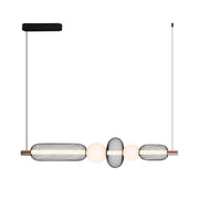 Κρεμαστός πολυέλαιος LED LM551/5BK, 28W, Light 3000/4000/6000K, Μαύρος, Ρυθμιζόμενο ύψος