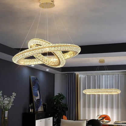 Πολυέλαιος LED LLC130/1CH, Κρύσταλλο και Μέταλλο, 31W, 1 Κύκλος, Ρυθμιζόμενος, Ρυθμιζόμενος Ύψος, Κρύο/Ζεστό/Ουδέτερο φως, Πολυτελής Φωτισμός