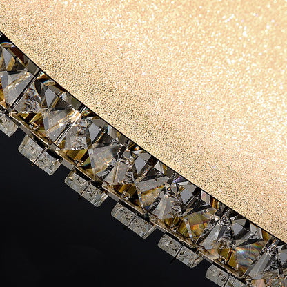 Πολυέλαιος LED με τηλεχειριστήριο και κρύσταλλο LLC152/500CH 59W, 50cm, Κύκλος, Κρύο/Ζεστό/Ουδέτερο φως, Ρυθμιζόμενο, Χρυσό