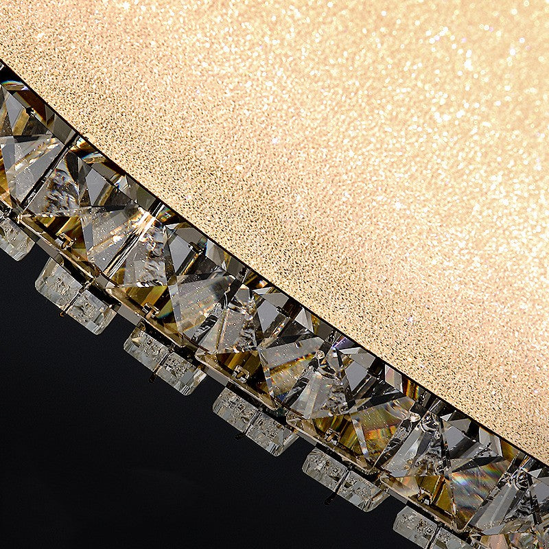 Πολυέλαιος LED με τηλεχειριστήριο και κρύσταλλο LLC152/500CH 59W, 50cm, Κύκλος, Κρύο/Ζεστό/Ουδέτερο φως, Ρυθμιζόμενο, Χρυσό