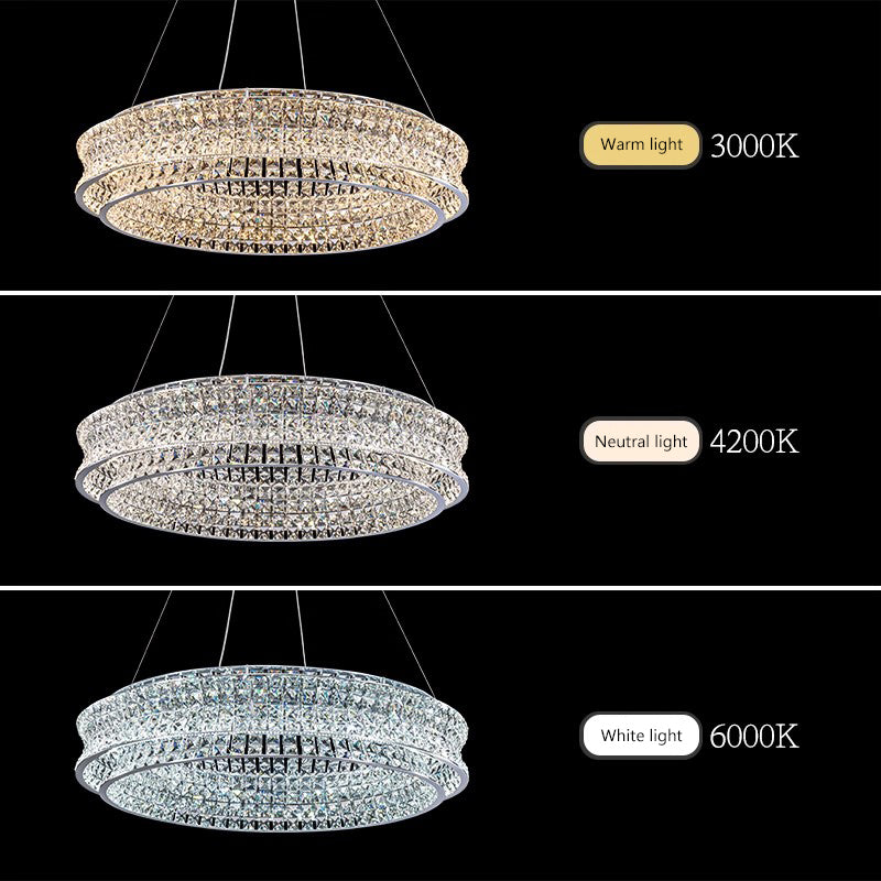 Πολυέλαιος LED LLC130/1CH, Κρύσταλλο και Μέταλλο, 31W, 1 Κύκλος, Ρυθμιζόμενος, Ρυθμιζόμενος Ύψος, Κρύο/Ζεστό/Ουδέτερο φως, Πολυτελής Φωτισμός