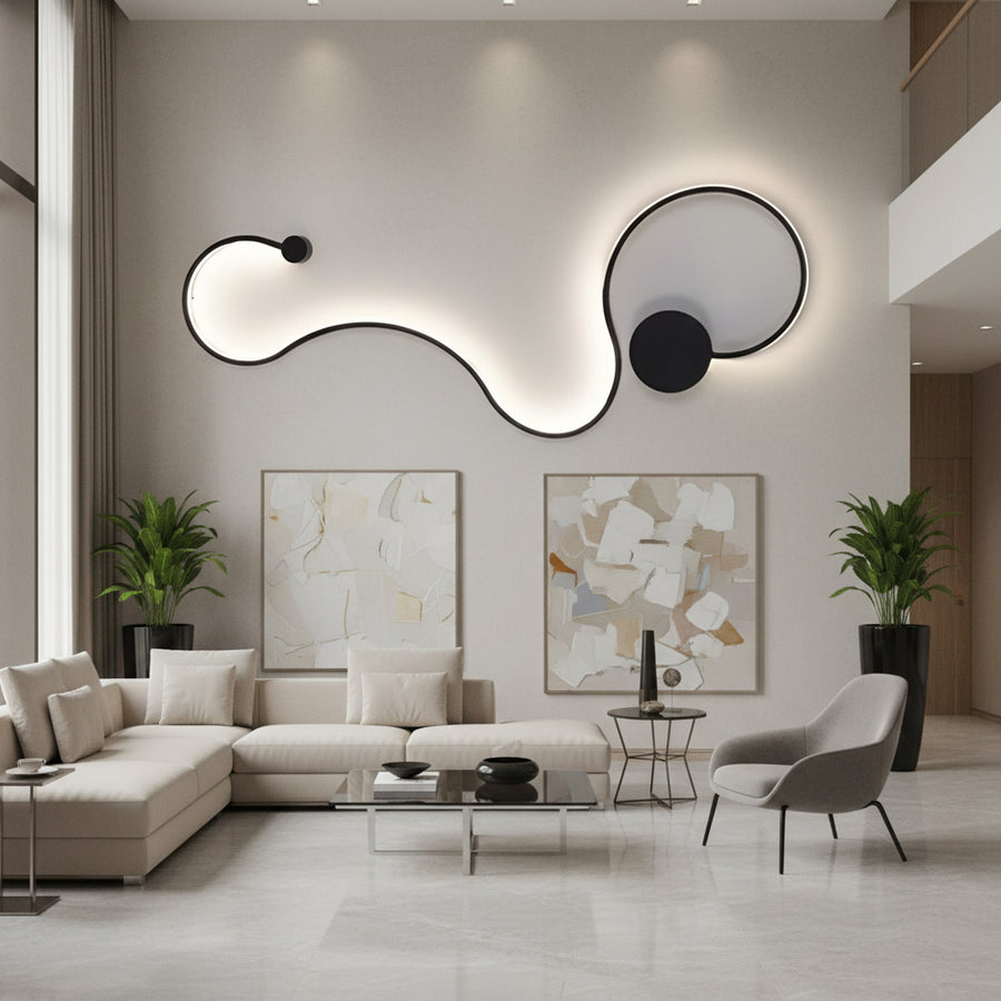 Εφαρμόστε LED Delilah 38W Διακοσμητικό φως/ζεστό/ουδέτερο μέταλλο και μαύρη σιλικόνη