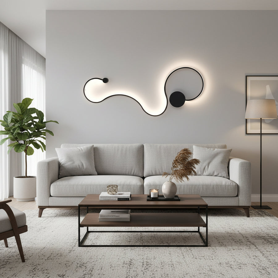 Εφαρμόστε LED Delilah 38W Διακοσμητικό φως/ζεστό/ουδέτερο μέταλλο και μαύρη σιλικόνη