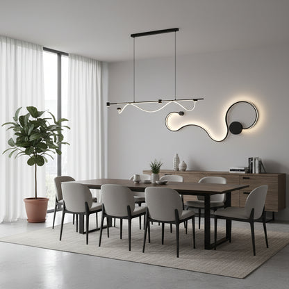 Εφαρμόστε LED Delilah 38W Διακοσμητικό φως/ζεστό/ουδέτερο μέταλλο και μαύρη σιλικόνη