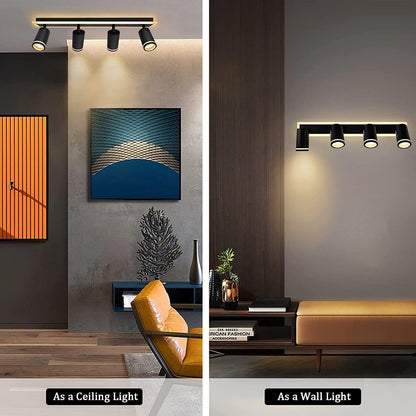 LED LED Ellen Light Cold/Word/Neutral Ρυθμιζόμενο Ακρυλικό και Black Metal Προβολέας
