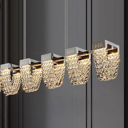 Πολυέλαιος LED LLC130/1CH, Κρύσταλλο και Μέταλλο, 31W, 1 Κύκλος, Ρυθμιζόμενος, Ρυθμιζόμενος Ύψος, Κρύο/Ζεστό/Ουδέτερο φως, Πολυτελής Φωτισμός