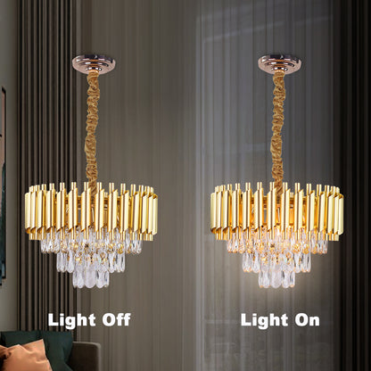 Crystal πολυέλαιος Versailles Petito 3xe14, διάμετρο 30cm, χρυσός, ρυθμιζόμενο ύψος