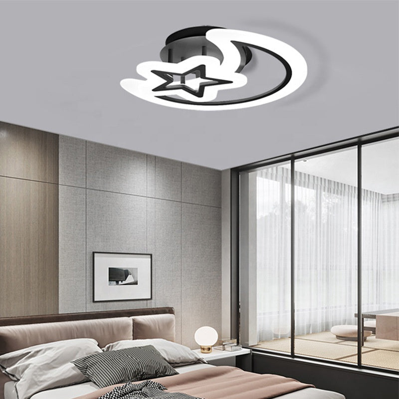 Πολυέλαιος LED με τηλεχειριστήριο MOON AND STAR 45W, 2 Στοιχείων, Κρύο/Ζεστό/Ουδέτερο φως, Ρυθμιζόμενο, Μαύρο