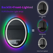 Στρογγυλός καθρέφτης LED, 70cm, Celeste MotionGlow Marcello, Φως RGB, Ηχείο Bluetooth, Σύστημα Demister, Ρολόι & Θερμόμετρο, Dimmable 70X70BTRGB