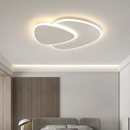 LED πολυέλαιος με φως τηλεχειρισμού, 98W, οβάλ, κρύο/ζεστό/ουδέτερο φως, ασταθές, λευκό
