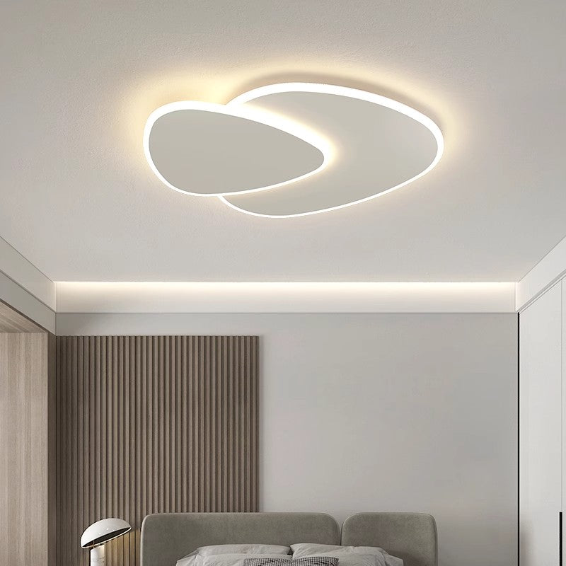 LED πολυέλαιος με φως τηλεχειρισμού, 98W, οβάλ, κρύο/ζεστό/ουδέτερο φως, ασταθές, λευκό