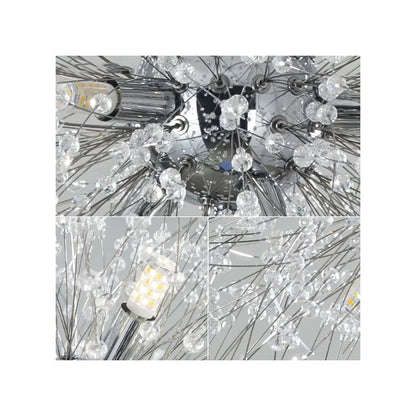 Crystal πολυέλαιος Schönbrunn, 6x G9, διάμετρος 38cm, γυαλιστερό χρώμιο, μοντέρνο σχέδιο