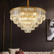 Chandelier Chambord Chambord Eleganza 8xe14, διάμετρος 48cm, ματ χρυσό, ρυθμιζόμενο ύψος