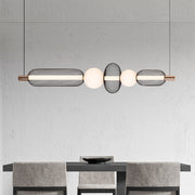 Κρεμαστός πολυέλαιος LED LM551/5BK, 28W, Light 3000/4000/6000K, Μαύρος, Ρυθμιζόμενο ύψος