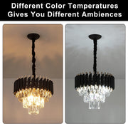 Crystal πολυέλαιο Versailles Petito 3xe14, διάμετρο 30cm, γυαλιστερό και μαύρο χρυσό, ρυθμιζόμενο ύψος