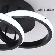 Πολυέλαιος LED VERTEX CIRCULA 22W, 2 Κύκλοι, Μεταλλικοί Σκελετοί, Κρύο/Ζεστό/Ουδέτερο φως, Μαύρο