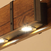 Vintage LED Πολυέλαιος LV565/4, 12W Rustic Barn, Ξύλο και μέταλλο, 100cm, Μαύρο