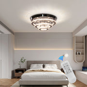 Crystal LED Chandelier LLC151/500CH, 64W, 3 στοιχεία, Κρύο/Ζεστό/Ουδέτερο φως, Ρυθμιζόμενο, Γυαλιστερό Chrome