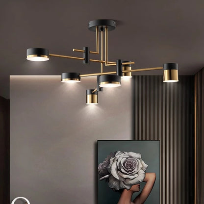 Lustra LED Ionitus 72W Negru, Brate, Metal