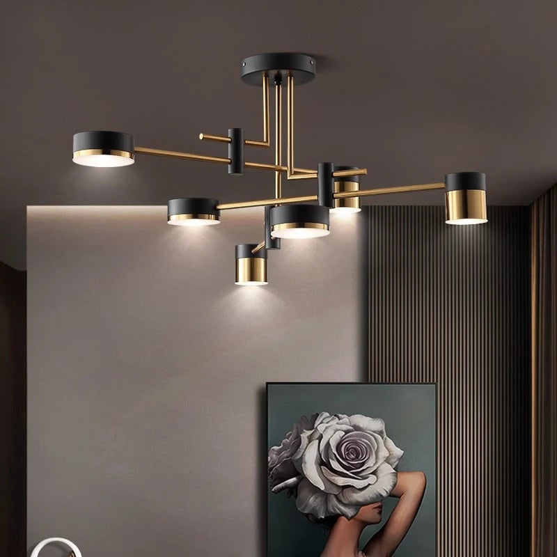 Lustra LED Ionitus 72W Negru, Brate, Metal