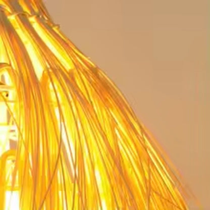 Vintage Ψάθινο Πολυέλαιος LV810, 1xE27, Ρουστίκ, 150cm, Μαύρο