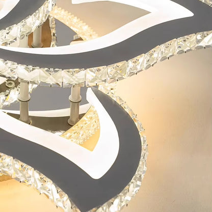 Πολυέλαιος Alejandro LED με τηλεχειριστήριο, 71W, 4 λουλούδια, κρύο/θερμ/ουδέτερο φως με δυνατότητα ρύθμισης φωτισμού, χρώμιο