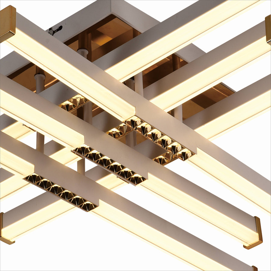 Πολυέλαιος LED με Τηλεχειριστήριο LT178/6WH, 84W, 6 Στοιχεία, Κρύο/Ζεστό/Ουδέτερο φως, Ρυθμιζόμενο, Λευκό