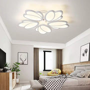 LED πολυέλαιος με τηλεχειριστήριο Tulip, 73W, 5 πέταλα, κρύο/ζεστό/ουδέτερο φως, ασταθές, λευκό