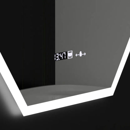 Mirror LED Polygon 60x80cm Hexaluce Sensor Motionglow Marcello Dimable Clock Discosting System