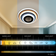 Πολυέλαιος LED NEXA ROTUND 3D 38W, Κρύο/Ζεστό/Ουδέτερο φως, Λευκό