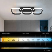 Πολυέλαιος LED VERTEX 35W, 3 Τετράγωνα, Γραμμικό, Κρύο/Ζεστό/Ουδέτερο φως, Μαύρο