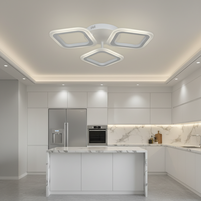 Πολυέλαιος LED ERIKA 20W, 3 Τετράγωνα, Neutral Light 4000k, Λευκό, Μεταλλικό και Ακρυλικό