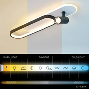 Πολυέλαιος LED με Ρυθμιζόμενο Προβολέα FISSO Camilla 48W, Κρύο/Ζεστό/Ουδέτερο φως, Μαύρο