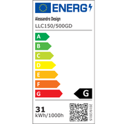 Πολυέλαιος LED με τηλεχειριστήριο και κρύσταλλο VERTUS 31W, 49cm, Κύκλος, Κρύο/Ζεστό/Ουδέτερο φως, Ρυθμιζόμενο, Χρυσό