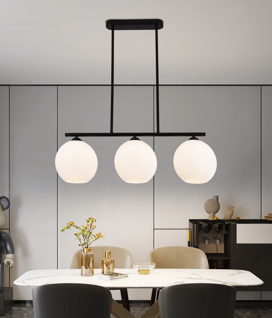 Κρεμαστός Πολυέλαιος LM520/3BK, 3XE27, 59*20*25, Μαύρο, Λευκό, Σιδερένιο, Πλεξιγκλάς