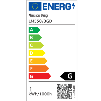 Κρεμαστός πολυέλαιος LED LM550/3GD, 12W, Light 3000/4000/6000K, Χρυσός