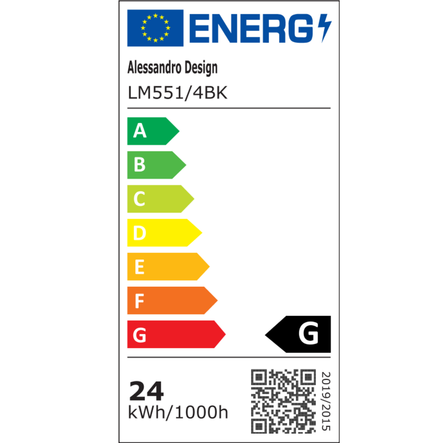 Κρεμαστός πολυέλαιος LED LM551/4BK, 24W, Light 3000/4000/6000K, Μαύρος, Ρυθμιζόμενο ύψος