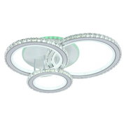 Πολυέλαιος LED με τηλεχειριστήριο και κρύσταλλο NOVA ROTONDA RGB 154W, 3 Κύκλοι, Κρύο/Ζεστό/Ουδέτερο φως, Ρυθμιζόμενο, Λευκό