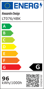 Πολυέλαιος LED με τηλεχειριστήριο και κρύσταλλο QUADRIS RGB 96W, 4 Τετράγωνα, Κρύο/Ζεστό/Ουδέτερο φως, Ρυθμιζόμενο, Μαύρο