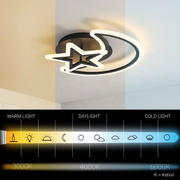 Πολυέλαιος LED με τηλεχειριστήριο MOON AND STAR 45W, 2 Στοιχείων, Κρύο/Ζεστό/Ουδέτερο φως, Ρυθμιζόμενο, Μαύρο